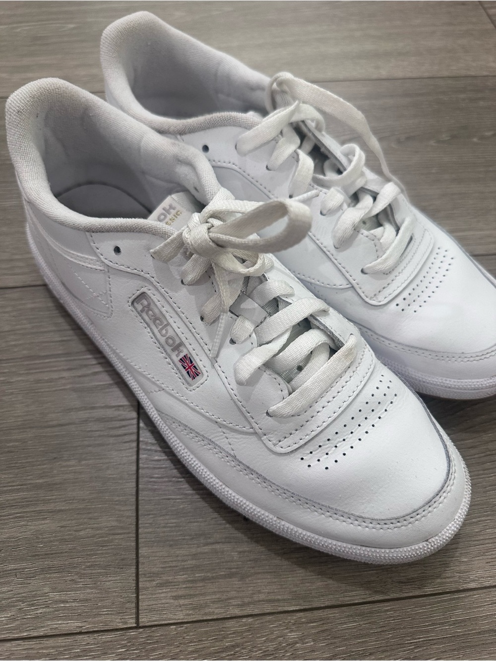 Reebok White Leather Low-Top Sneakers